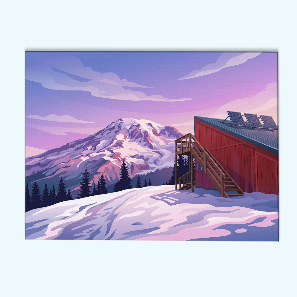 High Hut - Mount Rainier | Paint by Numbers Kit