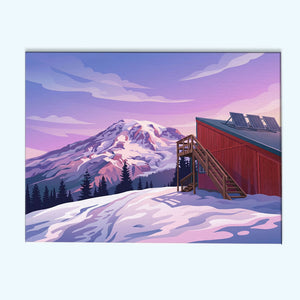High Hut - Mount Rainier | Paint by Numbers Kit