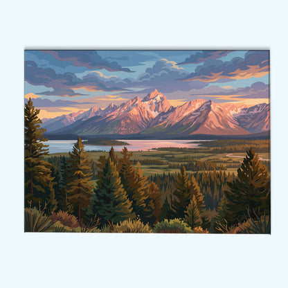 Jackson Lake Lodge - Grand Teton | Paint by Numbers Kit