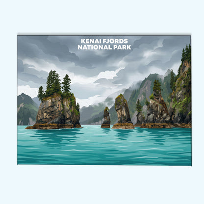 Kenai Fjords National Park - Landscape | Paint by Numbers Kit