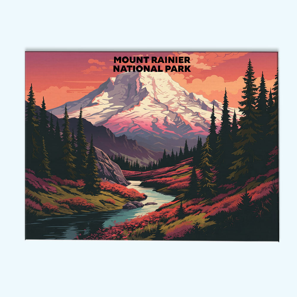 Mount Rainier Park - Landscape | Paint by Numbers Kit