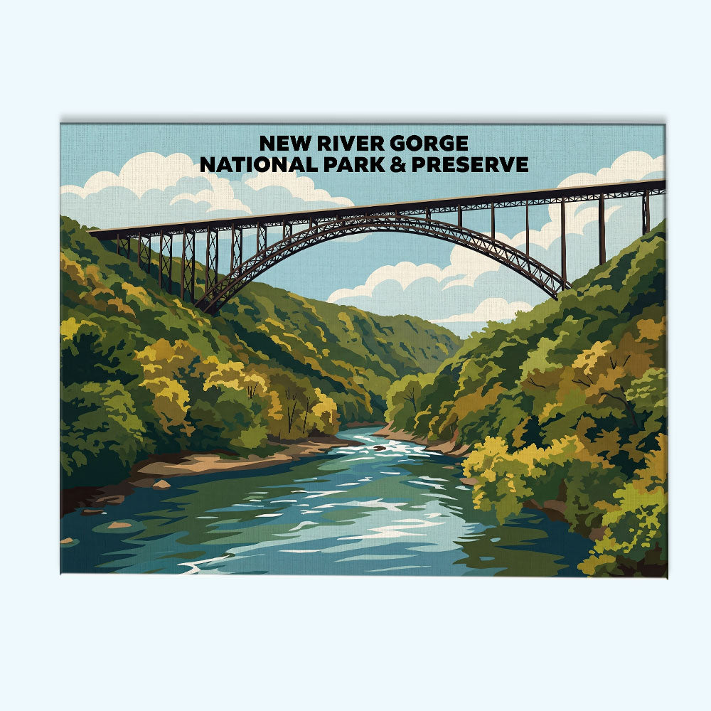 New River Gorge National Park - Landscape | Paint by Numbers Kit