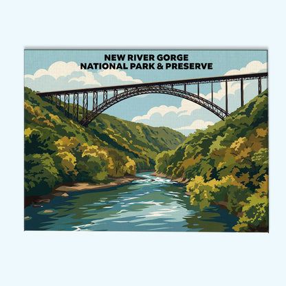 New River Gorge National Park - Landscape | Paint by Numbers Kit