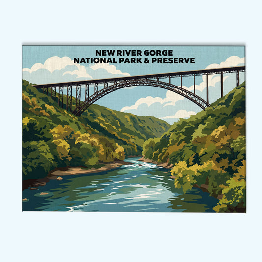 New River Gorge National Park - Landscape | Paint by Numbers Kit