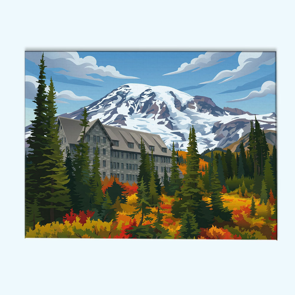 Paradise Inn - Mount Rainier | Paint by Numbers Kit