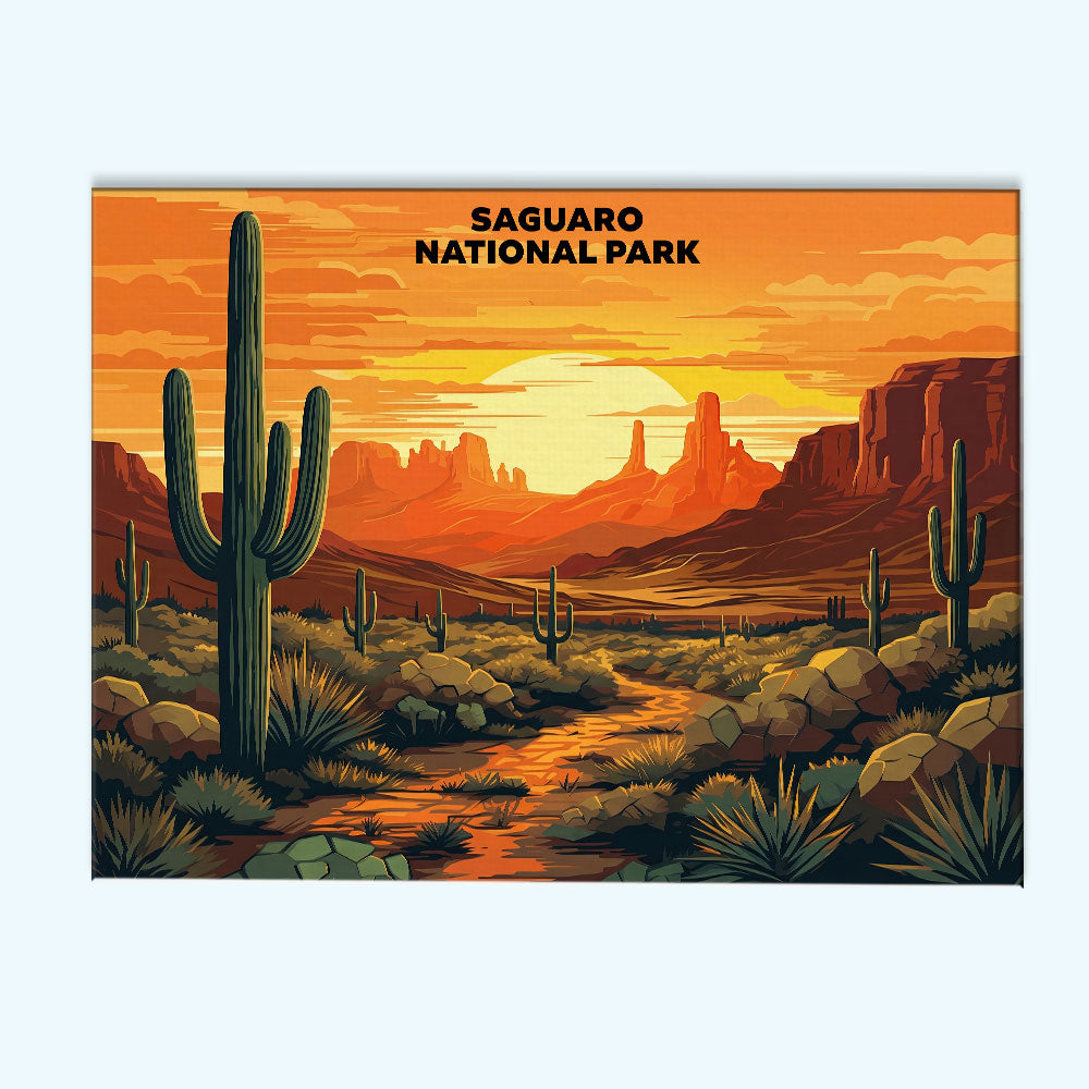 Saguaro National Park - Landscape | Paint by Numbers Kit