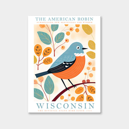 Wisconsin State Bird Diamond Painting