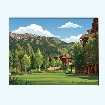 Teton Village - Grand Teton | Paint by Numbers Kit