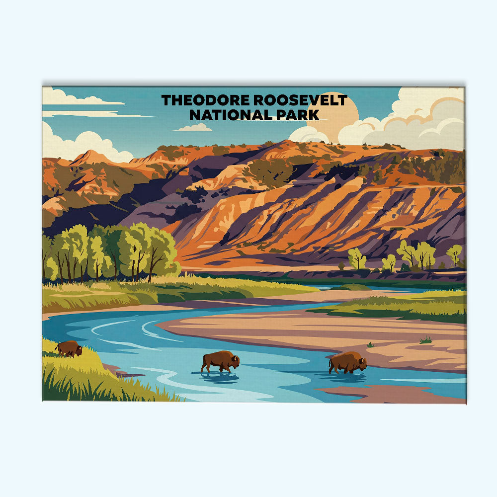 Theodore Roosevelt National Park - Landscape | Paint by Numbers Kit