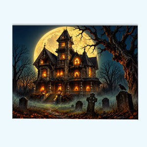 Moonlit Haunted Manor | Paint by Numbers Kit