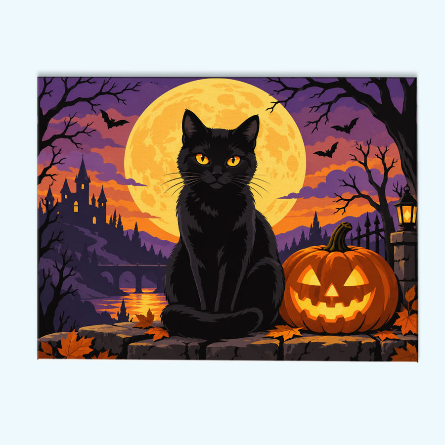 Black Cat Moon | Paint by Numbers Kit