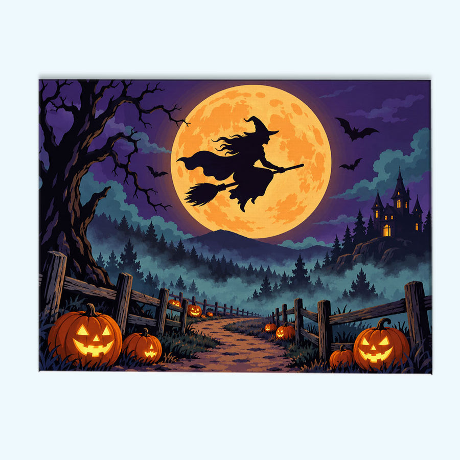 Witch Across the Moon | Paint by Numbers Kit
