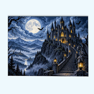 Moonlit Dark Castle | Paint by Numbers Kit