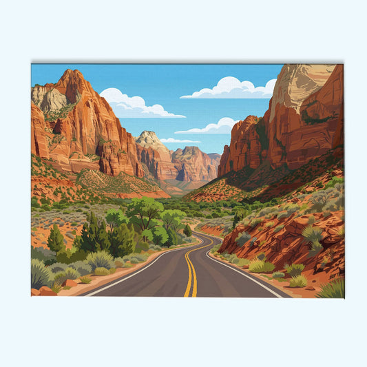 Zion Canyon Scenic Drive | Paint by Numbers Kit