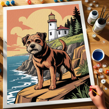 Acadia-Nationalpark – Terrier | Malen nach Zahlen-Set