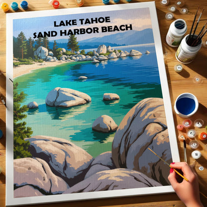 Lake Tahoe – Sand Harbor Beach | Malen nach Zahlen Set