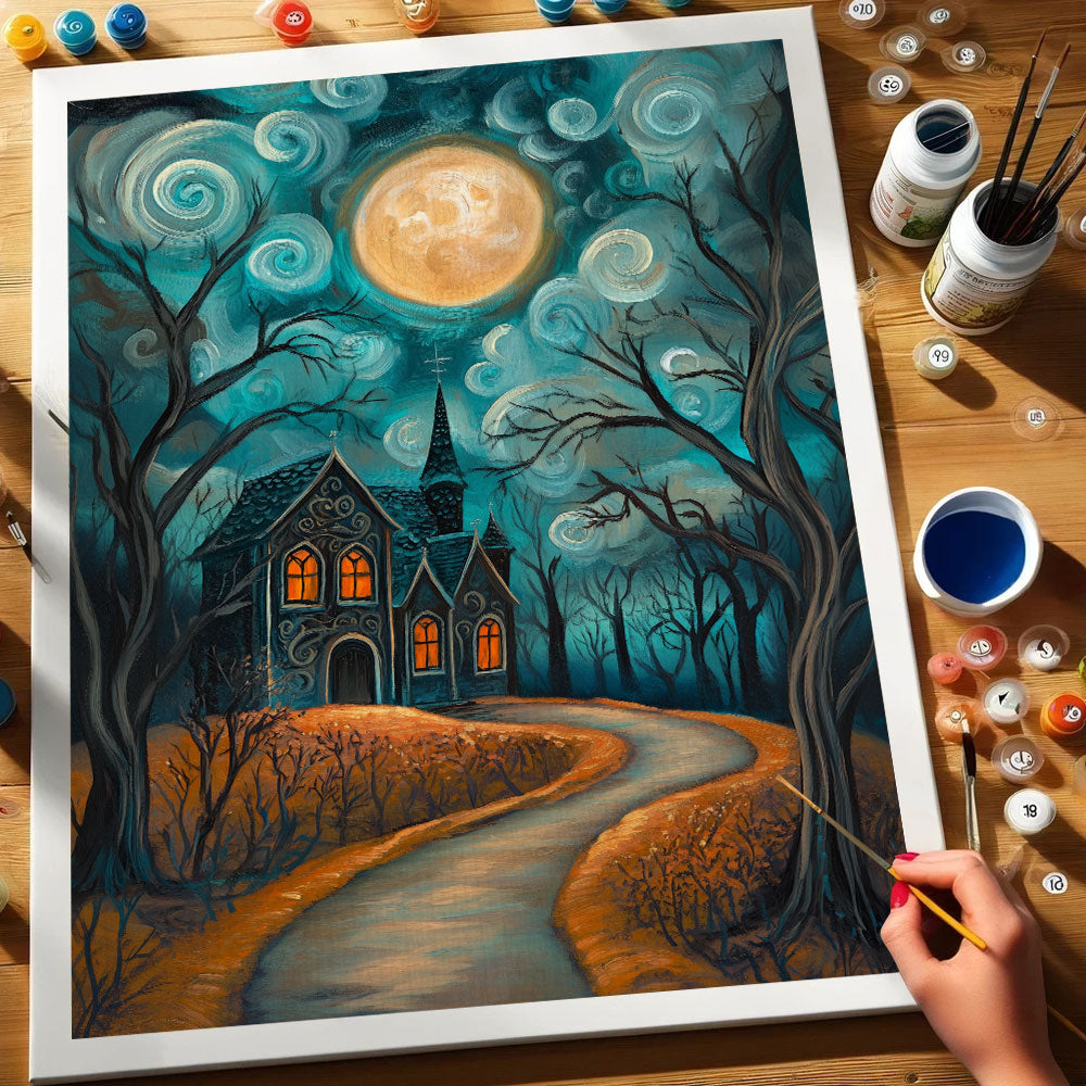 The Haunted House | Paint by Numbers Kit