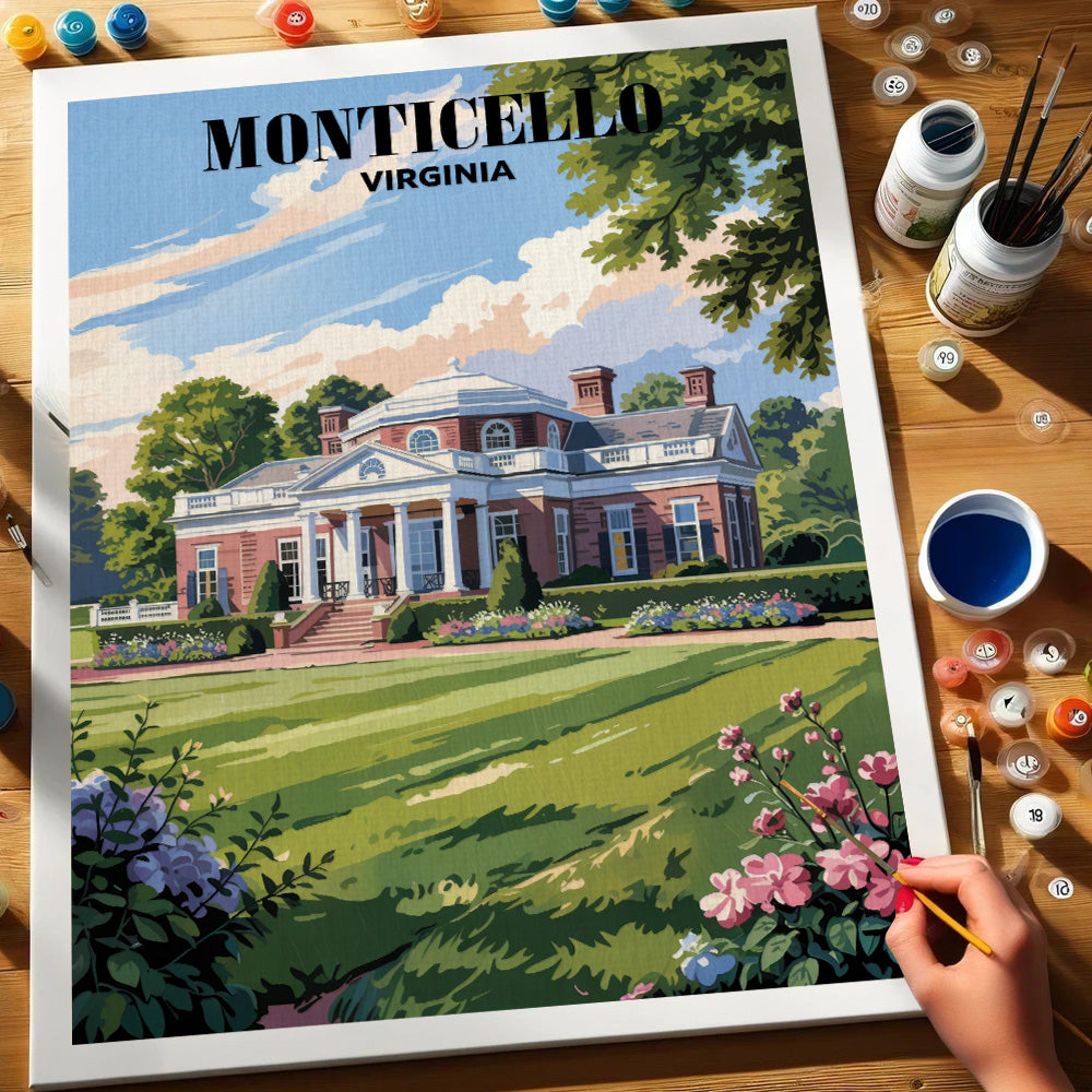 Monticello AVA Wineries, Virginia  | Paint by Numbers Kit
