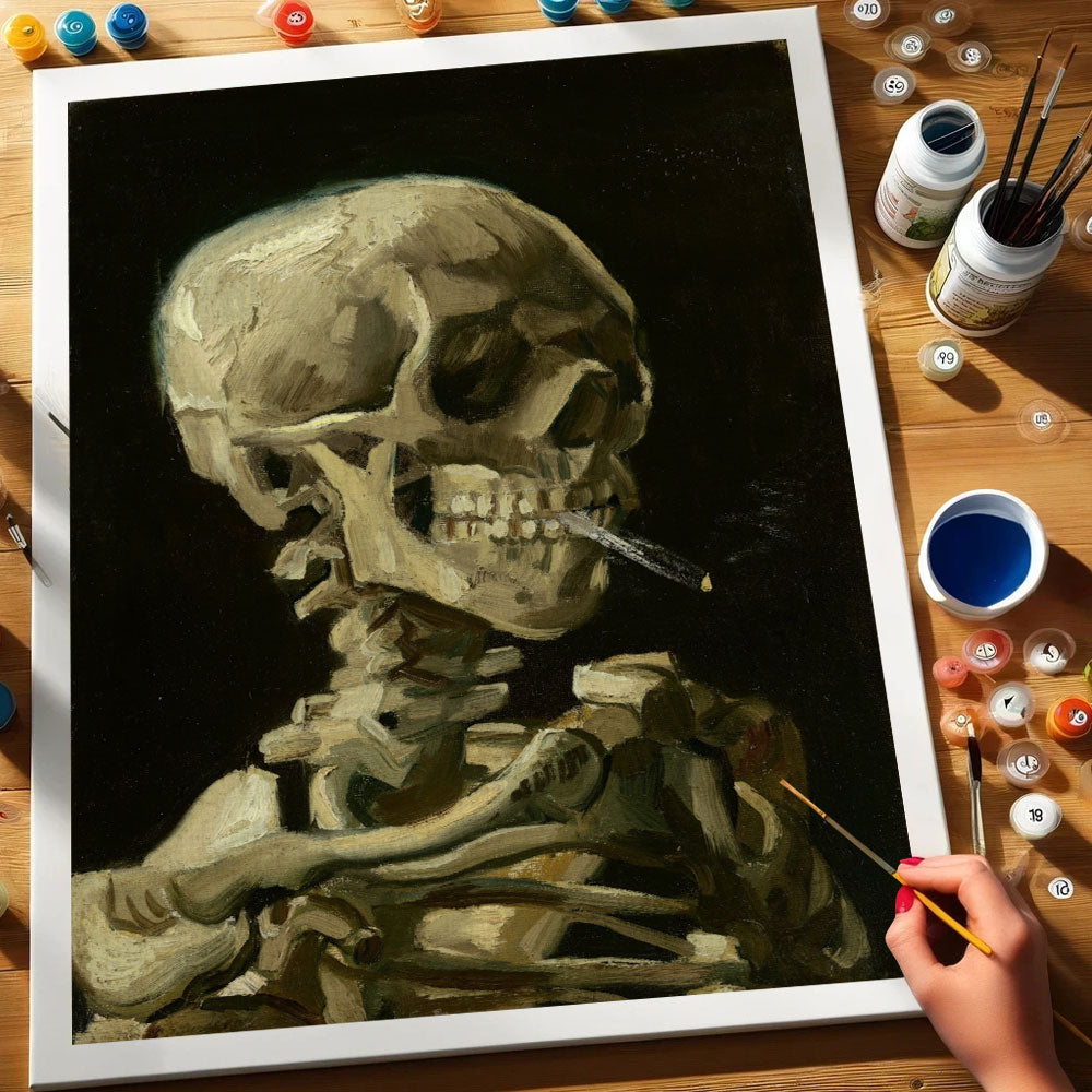 Van Gogh’s Skeleton with Burning Cigarette | Paint by Numbers Kit