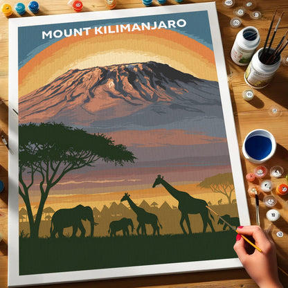 Kilimandscharo, Tansania | Malen nach Zahlen Set