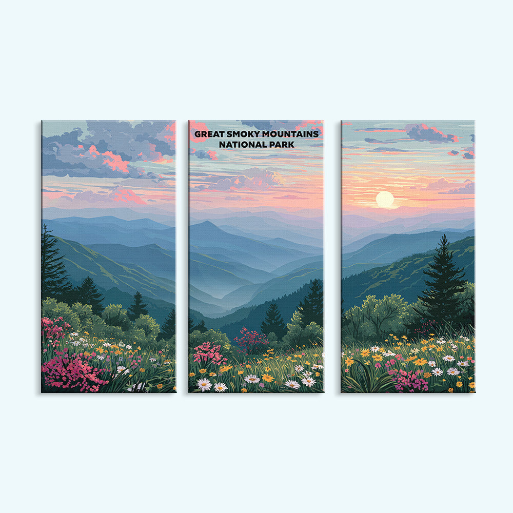 Great Smoky Mountains National Park | 3 Panel Paint by Numbers Kit
