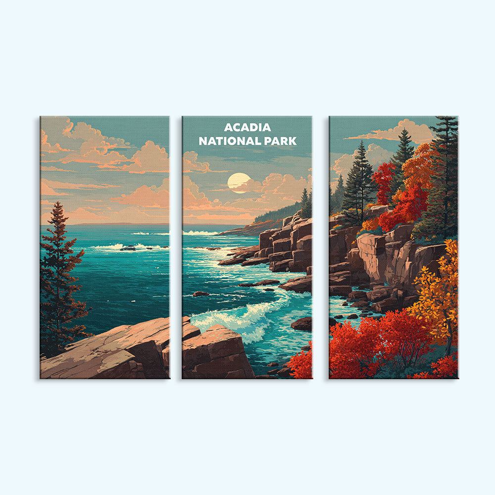 Acadia National Park | 3 Panel Paint by Numbers Kit