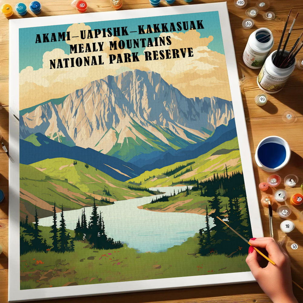 Akami-Uapishk-KakKasuak Mealy Mountains National Park Reserve | Paint by Numbers Kit