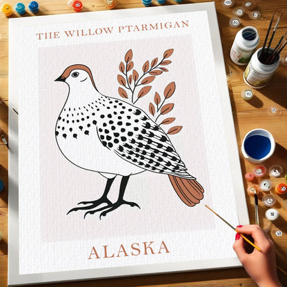 Alaska State Bird Willow Ptarmigan | Paint by Numbers Kit