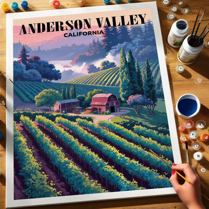 Anderson Valley Wineries, California | Paint by Numbers Kit