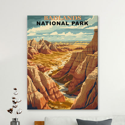 Badlands National Park Diamond Painting (Vintage Edition)