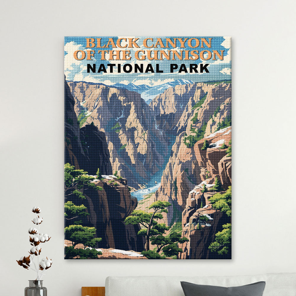 Black Canyon of The Gunnison National Park Diamond Painting (Vintage Edition)