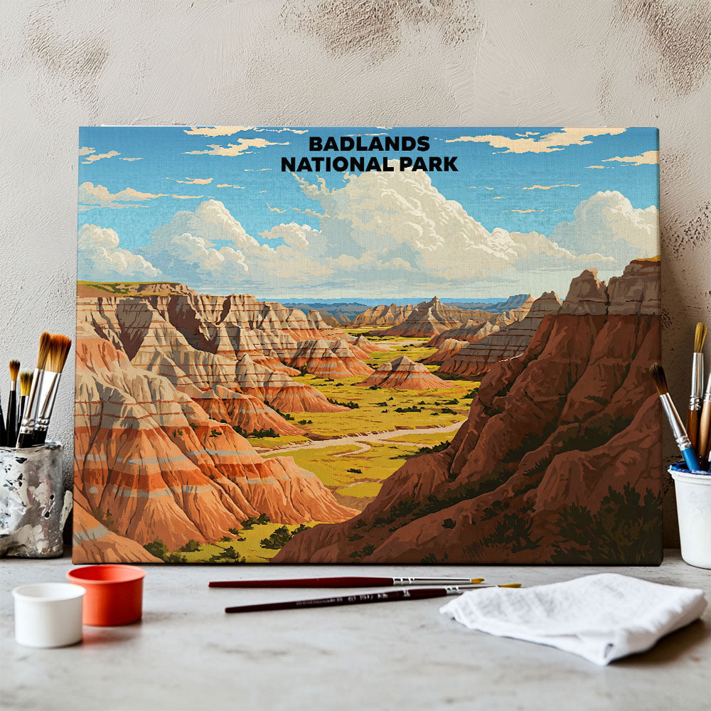 Badlands National Park - Landscape | Paint by Numbers Kit
