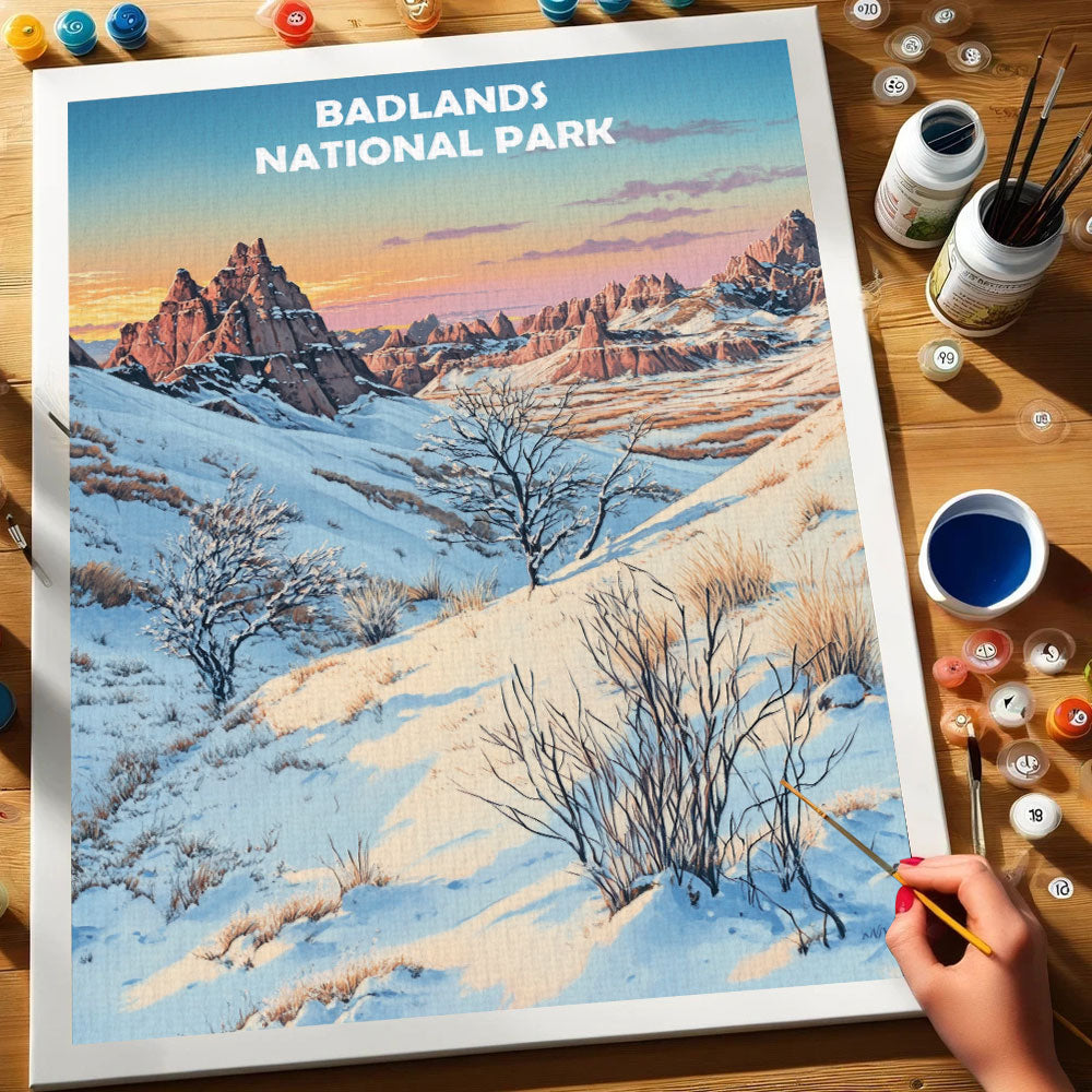 Badlands National Park Winter | Paint by Numbers Kit