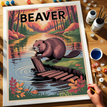 Beaver - National Park Wildlife | Paint by Numbers Kit
