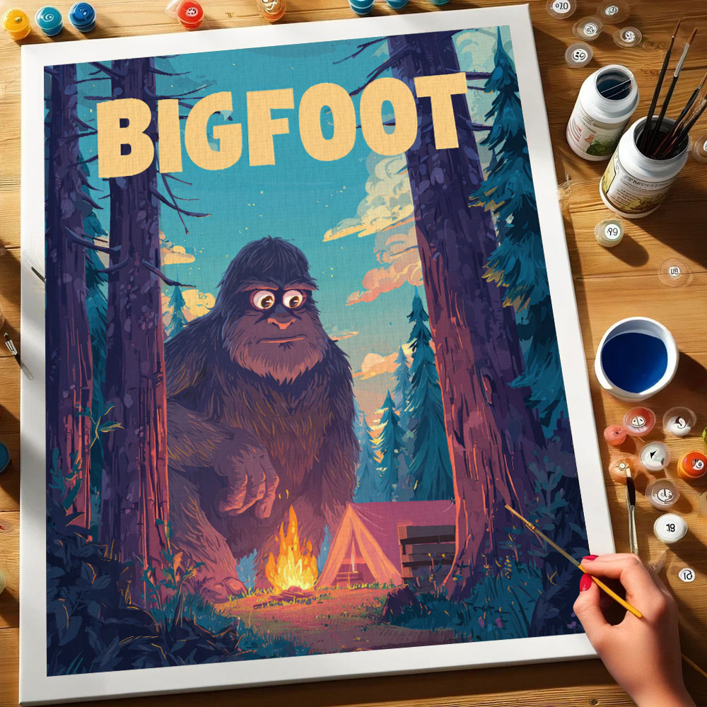 Bigfoot Camp - American Legends | Paint by Numbers Kit