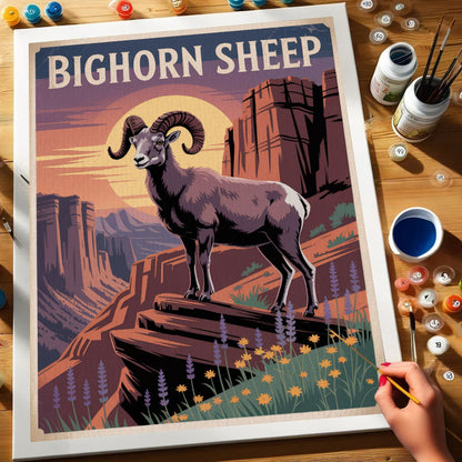Bighorn Sheep - National Park Wildlife | Paint by Numbers Kit
