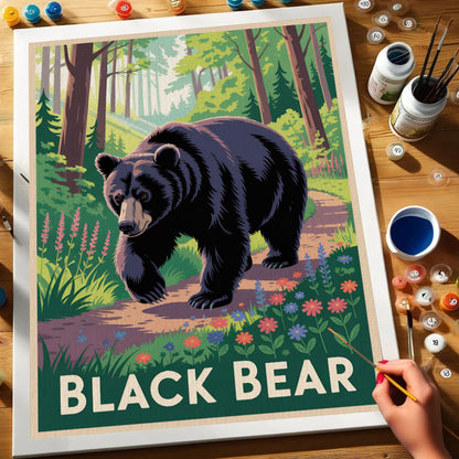 Black Bear - National Park Wildlife | Paint by Numbers Kit