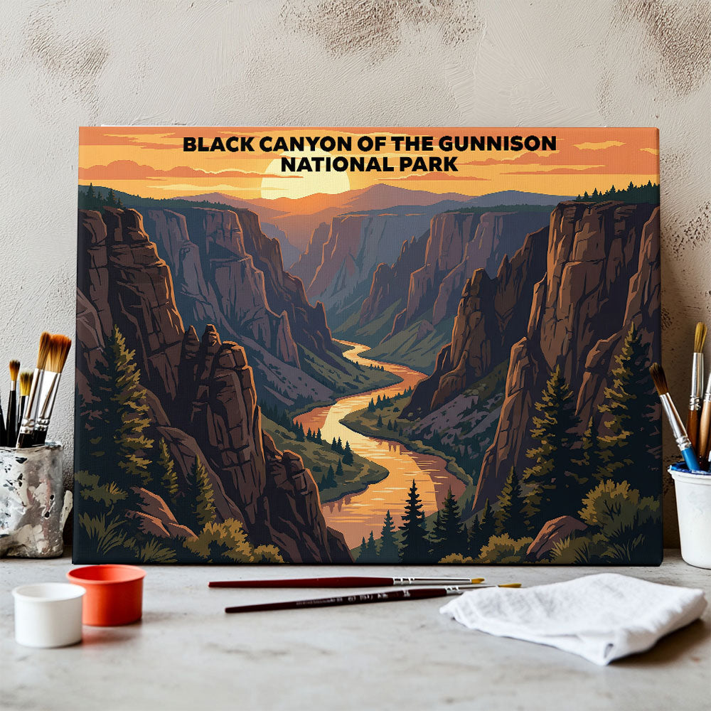 Black Canyon of The Gunnison National Park - Landscape | Paint by Numbers Kit