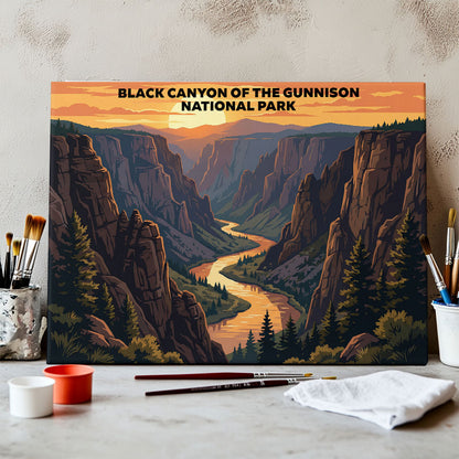 Black Canyon of The Gunnison National Park - Landscape | Paint by Numbers Kit