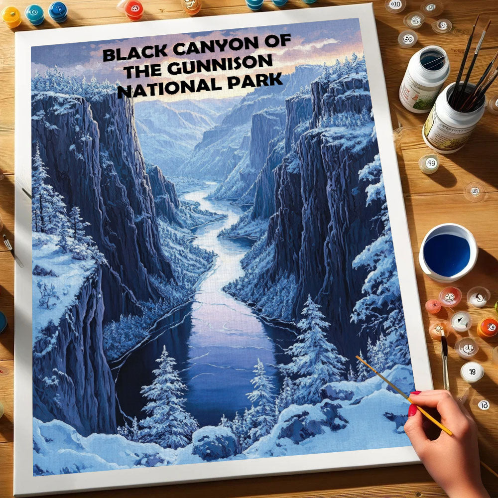 Black Canyon of The Gunnison National Park Winter | Paint by Numbers Kit