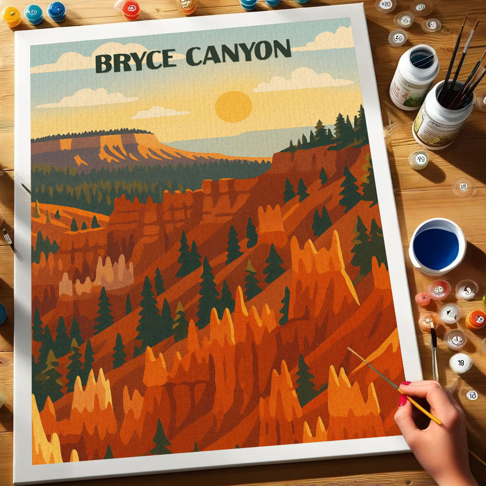 Bryce Canyon Nationalpark Anfänger | Malen nach Zahlen Set