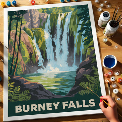 Burney Falls - U.S. Waterfalls | Paint by Numbers Kit