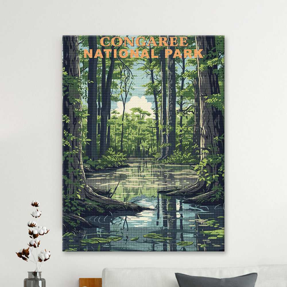 Congaree National Park Diamond Painting (Vintage Edition)