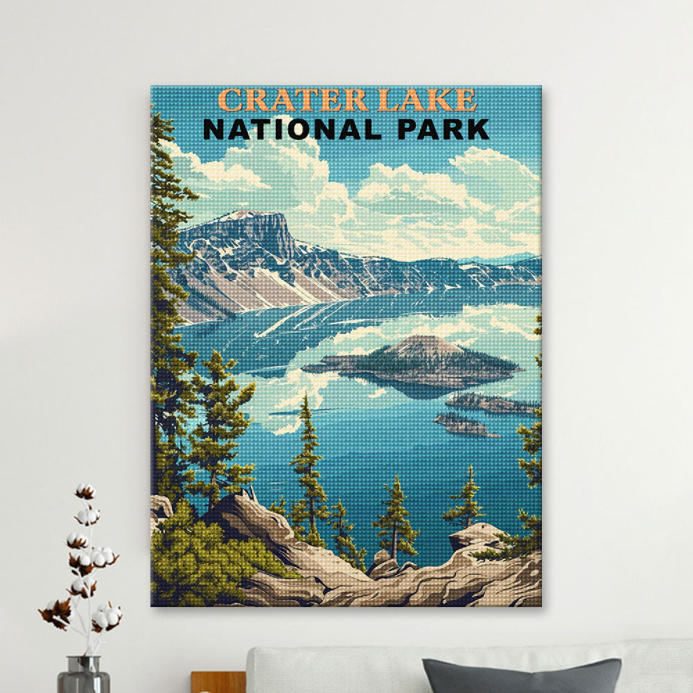 Crater Lake National Park Diamond Painting (Vintage Edition)