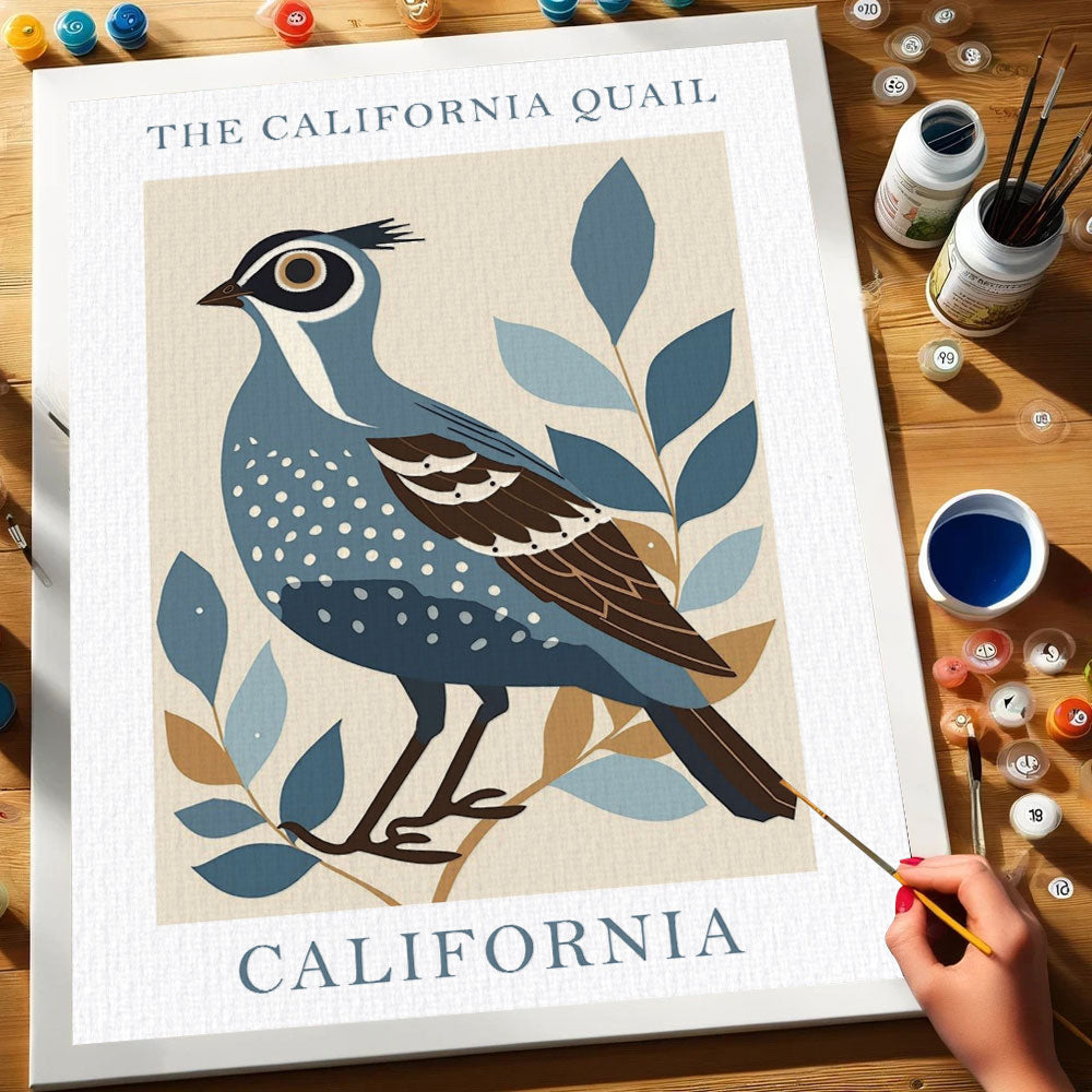 California State Bird California Quail | Paint by Numbers Kit