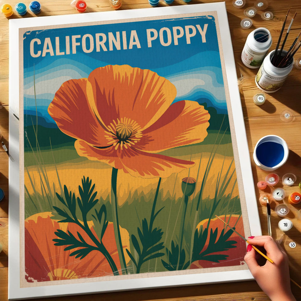 California Poppy - US Wildflowers | Paint by Numbers Kit