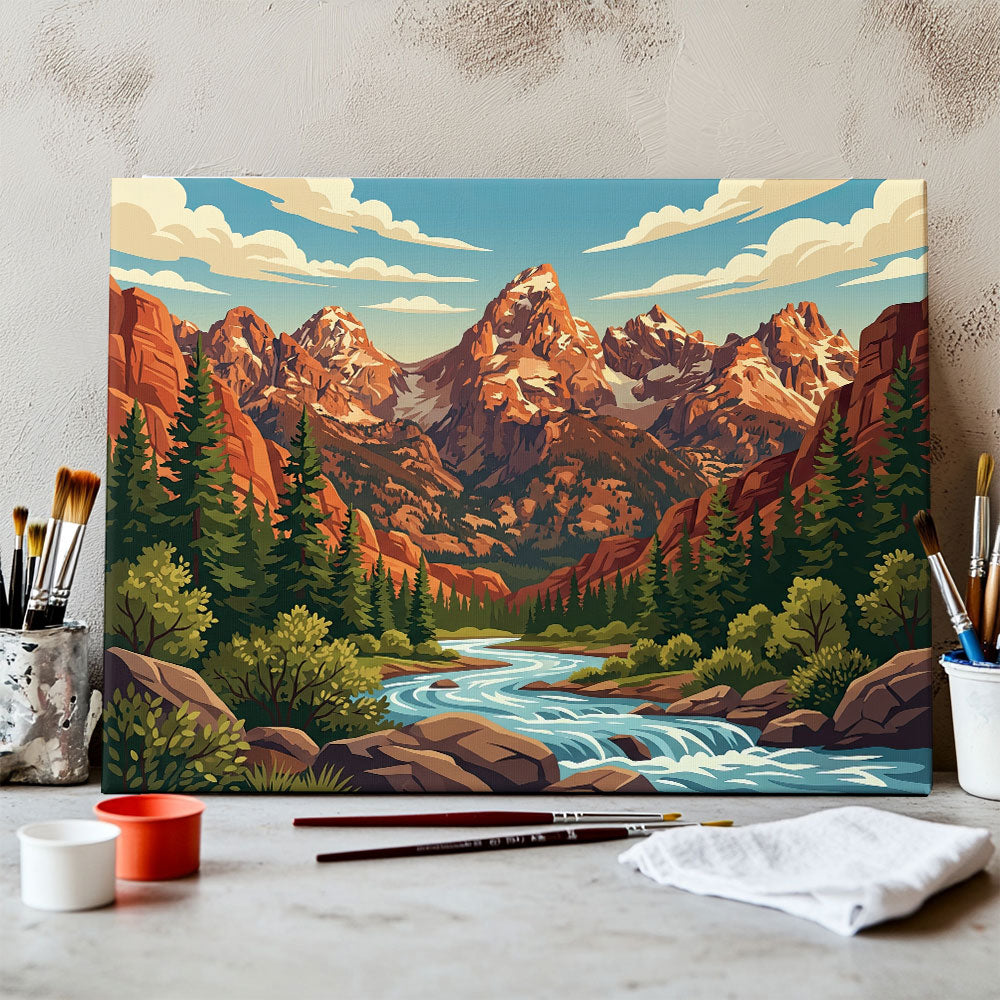 Cascade Canyon - Grand Teton | Paint by Numbers Kit