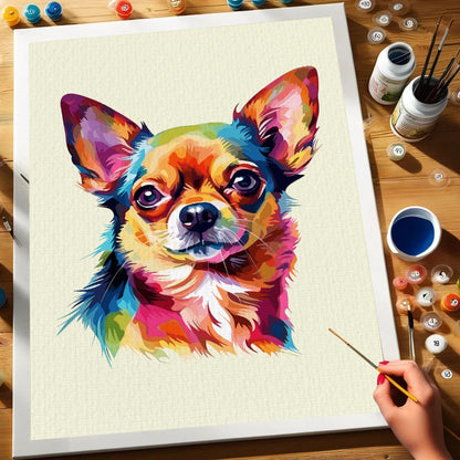 Chihuahua - Colorful Dog | Paint by Numbers Kit