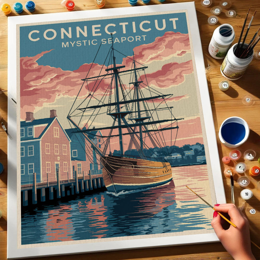 Connecticut - Mystic Seaport | Paint by Numbers Kit