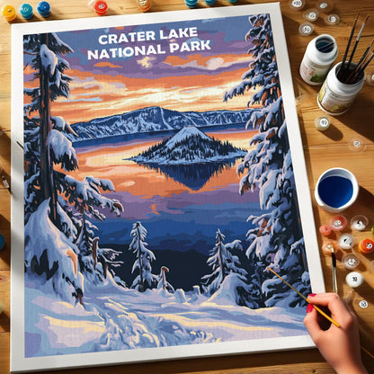 Crater Lake National Park Winter | Paint by Numbers Kit